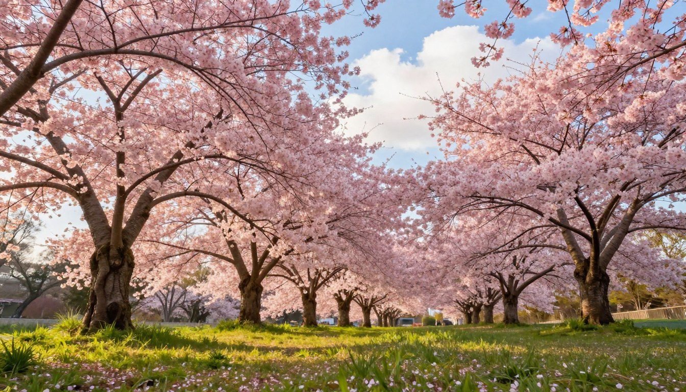 Cherry trees, bloom, beauty, new beginnings, lessons, growth, nature