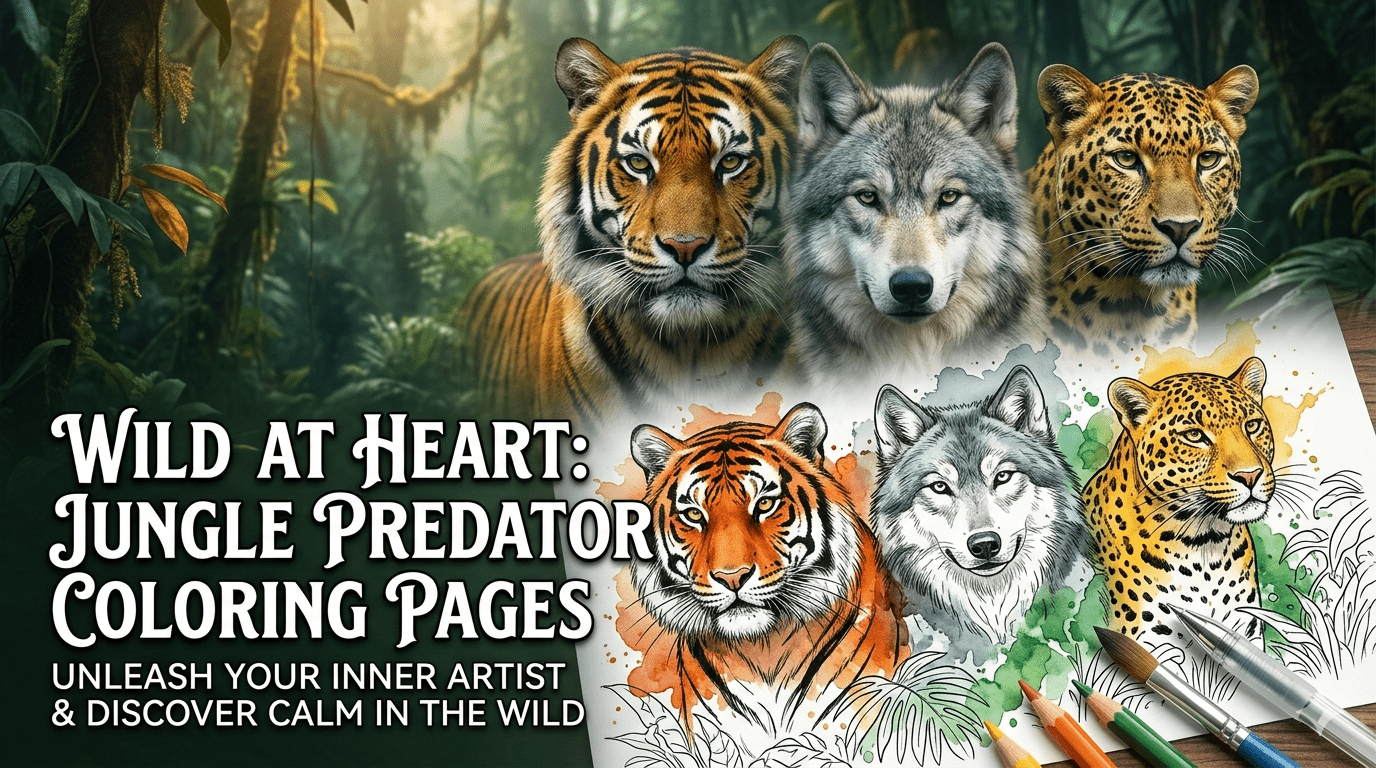 Unleash the wild within. Discover the calming power of our Jungle Predator coloring pages and turn your stress into art. Your creative escape starts here.