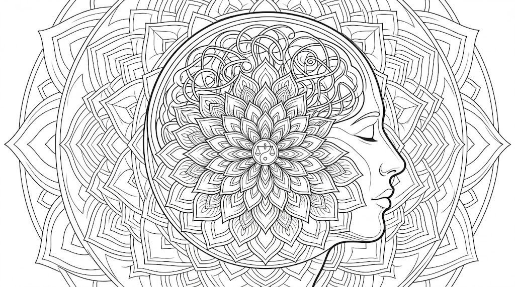 mandala for stress relief and coloring meditation