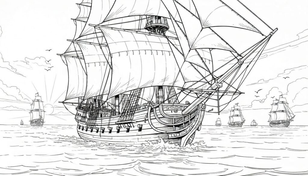 printable sailing ship coloring pages
