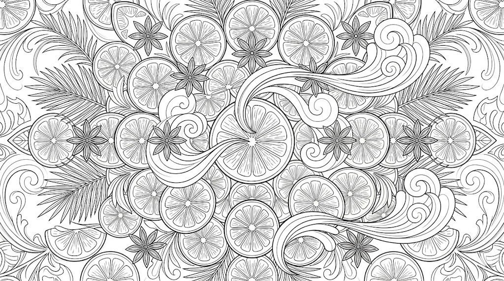 summer coloring techniques for tropical fruit