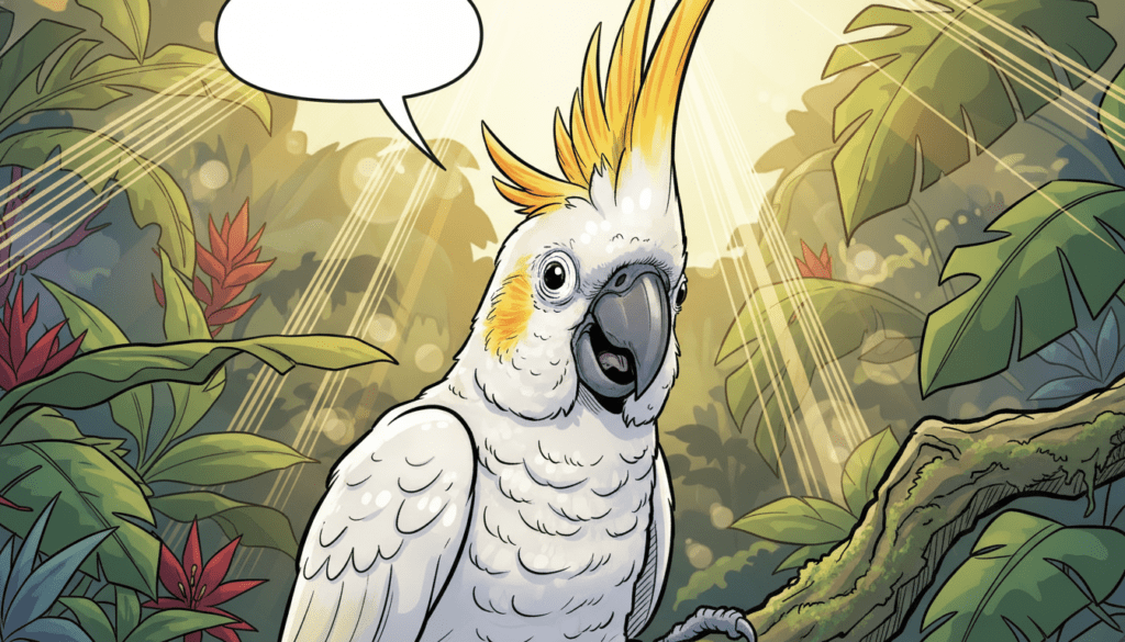 yellow-crested cockatoo crest and anatomy features